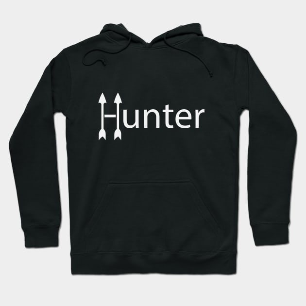 Hunter creative text design Hoodie by BL4CK&WH1TE 